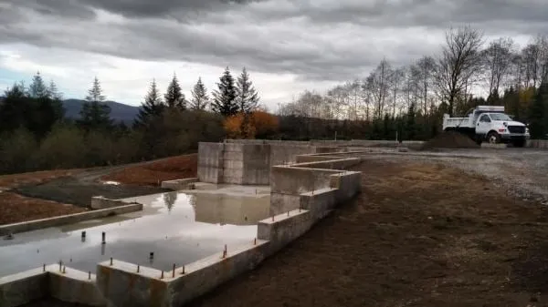 Basement wall concrete pour