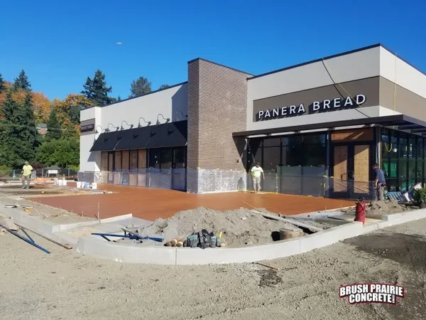Commercial concrete pour at Panera Bread building