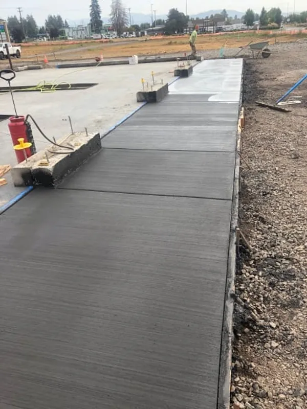 Concrete flatwork in progress