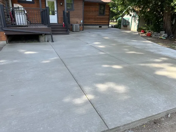 Finished concrete driveway at a residential home