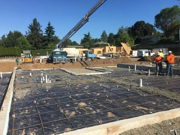 Completed concrete work